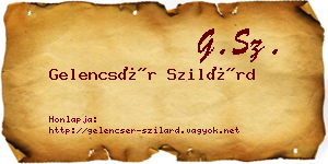 Gelencsér Szilárd névjegykártya